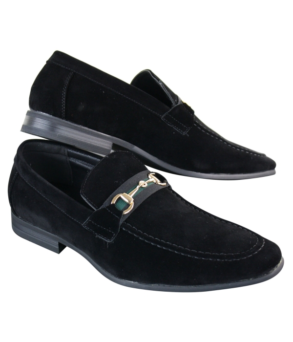 Patron 239 Suede Mens Suede Shoes Buckle Slip On Loafers Smart Casual Navy Blue Brown Black PU