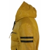 Men's Real Leather Bomber Jacket with Hood-Yellow