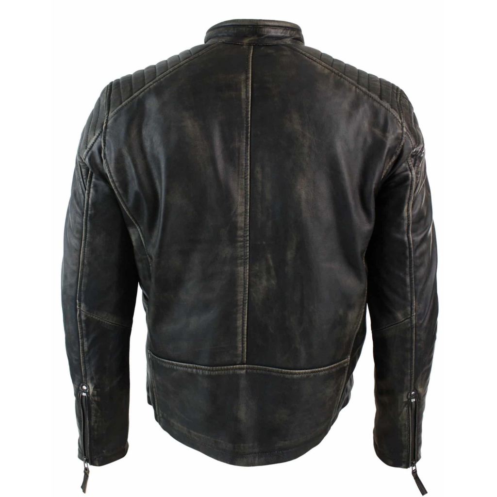 Real Leather Washed Biker Airforce Jacket Distressed Casual Fit Retro ...