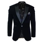 Heren marc darcy velvet paisley blauw zwart blazer smoking diner jas smart casual Kleding Gender-neutrale kleding volwassenen Blazers 