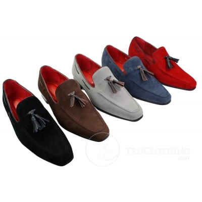 Herren Wildleder Loafers Driving Schuhe Slip On Tassle Design Leder Smart Casual