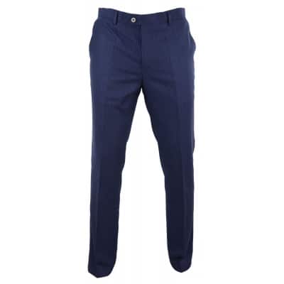 Mens Navy-Blue Pinstripe Trousers - Cavani Rosselli