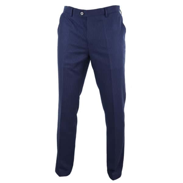 Mens Navy-Blue Pinstripe Trousers - Cavani Rosselli