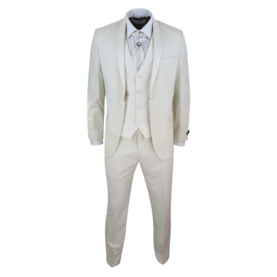 Mens 4 Piece Shawl Lapel Suit - Cream: Buy Online - Happy Gentleman ...