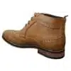 Mens Slip On & Laced Tan Brown Military Brouge Boots Smart Casual Leather Lined