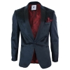 Marc Darcy Simon Mens Velvet Paisley Black Fit Blazer Tuxedo Dinner Jacket Smart Casual