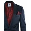 Marc Darcy Simon Mens Velvet Paisley Black Fit Blazer Tuxedo Dinner Jacket Smart Casual