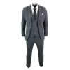 Men's Charcoal Grey 3 Piece Tweed Herringbone Suit - STZ11