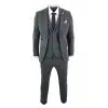 Men's Charcoal Grey 3 Piece Tweed Herringbone Suit - STZ11