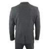 Men's Charcoal Grey 3 Piece Tweed Herringbone Suit - STZ11