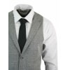 Mens Waistcoat Wool Check Herringbone Tweed Brown Black Classic Vintage Fit