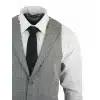 Mens Waistcoat Wool Check Herringbone Tweed Brown Black Classic Vintage Fit