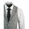 Mens Waistcoat Wool Check Herringbone Tweed Brown Black Classic Vintage Fit