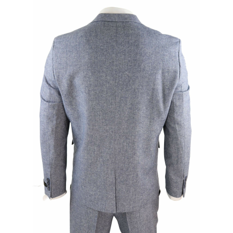 Men's Light Blue Vintage Tweed 3 Piece Suit - STZ13: Buy Online - Happy ...