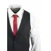 Mens Waistcoat Wool Olive Green with Red Blue Brown Check Tweed Classic Vintage Tailored Fit