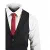 Mens Waistcoat Wool Olive Green with Red Blue Brown Check Tweed Classic Vintage Tailored Fit