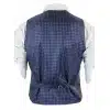Mens Waistcoat Wool Olive Green with Red Blue Brown Check Tweed Classic Vintage Tailored Fit