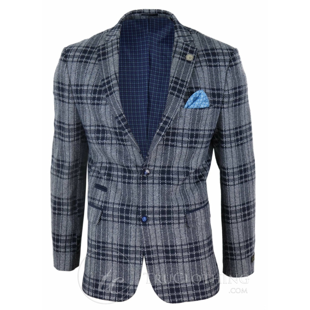 light blue tweed blazer mens