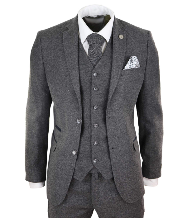 Mens Grey Wool Suit