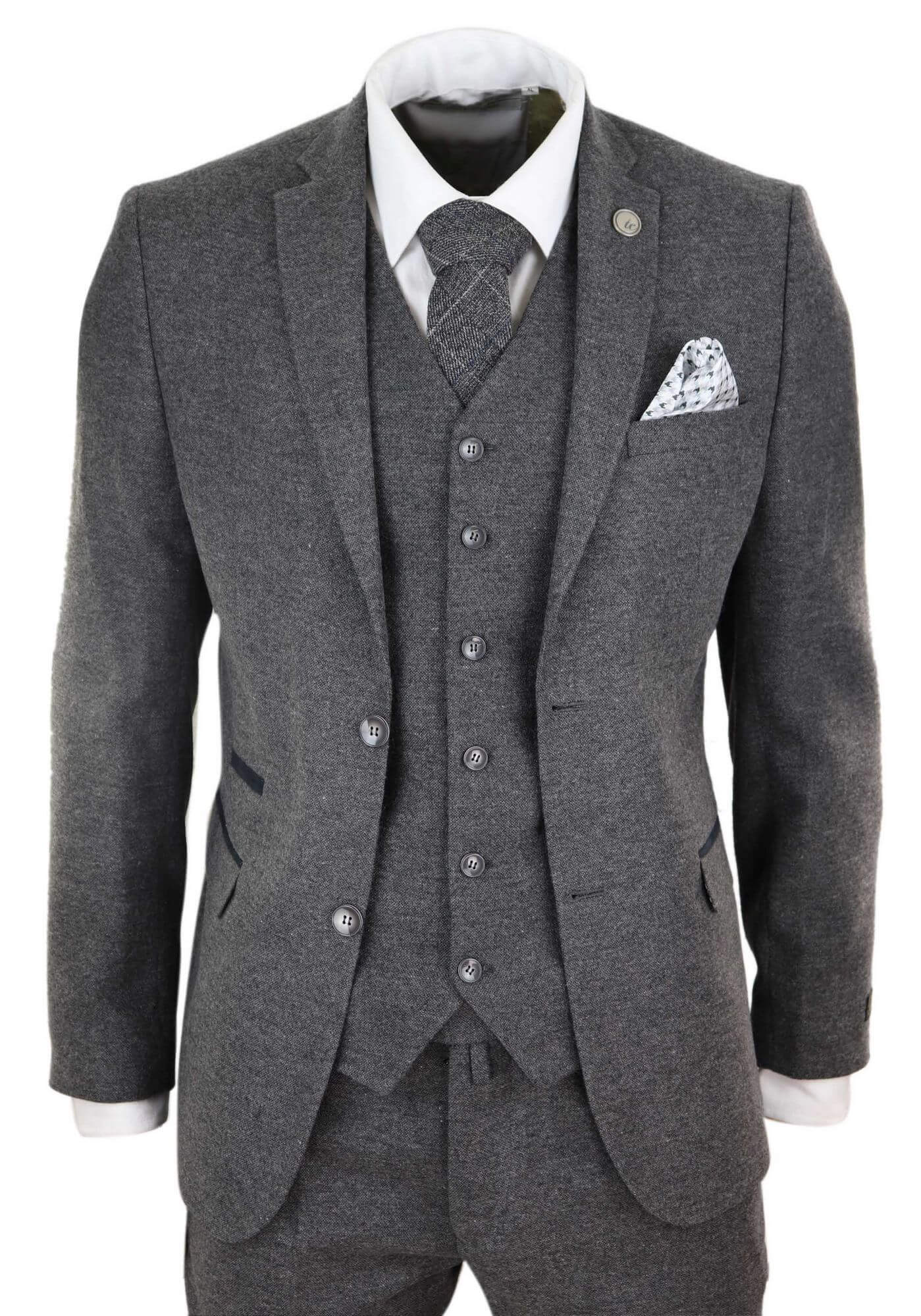 Mens Grey Wool Suit