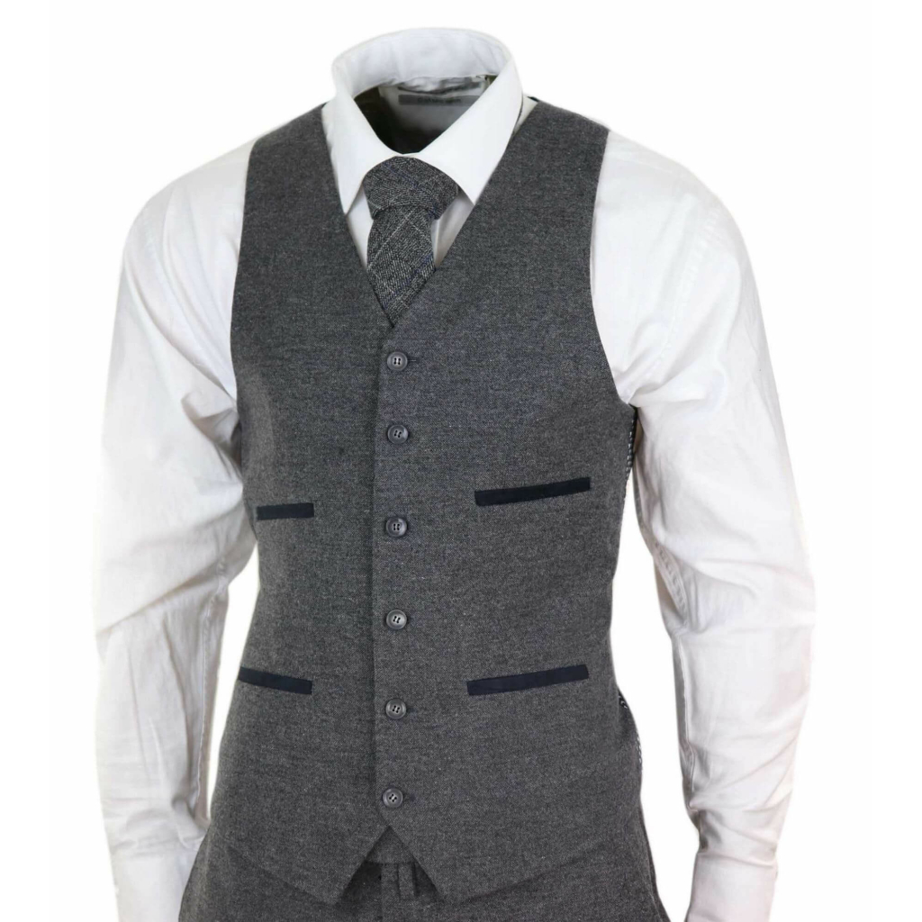 Mens Grey Wool Suit: Buy Online - Happy Gentleman