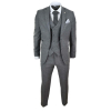 Mens 3 Piece Grey Suit with Double Breasted Waistcoat