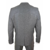 Mens 3 Piece Grey Suit with Double Breasted Waistcoat