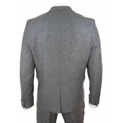 Mens 3 Piece Grey Suit with Double Breasted Waistcoat: Buy Online ...