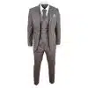 Mens 3 Piece Pinstripe Beige Suit