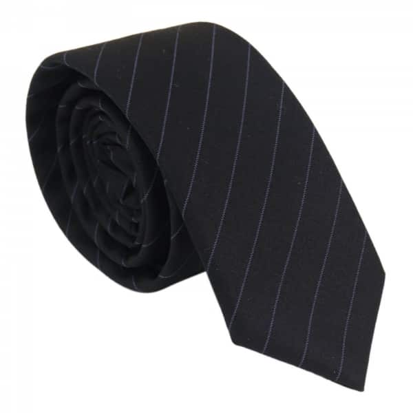 Mens Tie and Hankie Set - Black Stripe STZ42, One Size