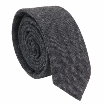 Mens Tie and Hankie Set - Grey Tweed STZ23, One Size