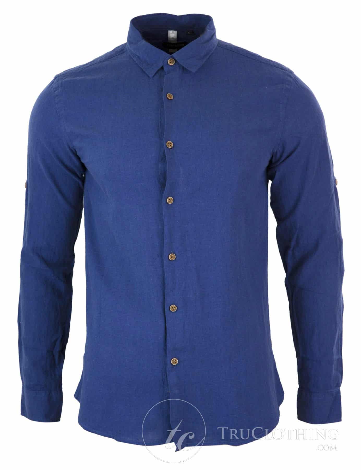Tony Moro XS9900 - Mens Linen Button Collar Shirt Summer Beach Holiday ...