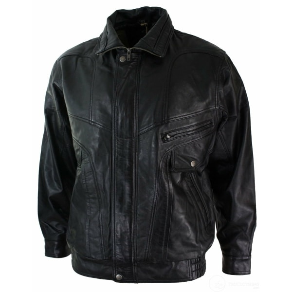 Mens Classic Bomber Black Nubuck Washed Brown Real Leather Jacket-Black