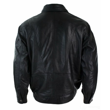 Mens Classic Bomber Black Nubuck Washed Brown Real Leather Jacket-Black ...