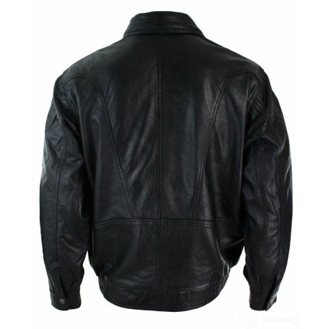 Mens Classic Bomber Black Nubuck Washed Brown Real Leather Jacket-Black ...