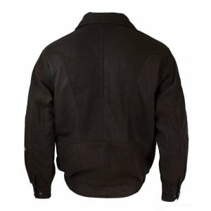 Mens Classic Bomber Black Nubuck Washed Brown Real Leather Jacket-Brown ...