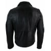 Real Leather Slim Fit Cross Zip Retro Vintage Brando Mens Jacket Vintage Biker-Black