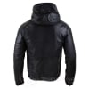 Mens Real Leather Bomber Hood Jacket - Black