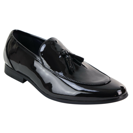 Mens Black Patent Shoes with Tassel: Buy Online - Happy Gentleman