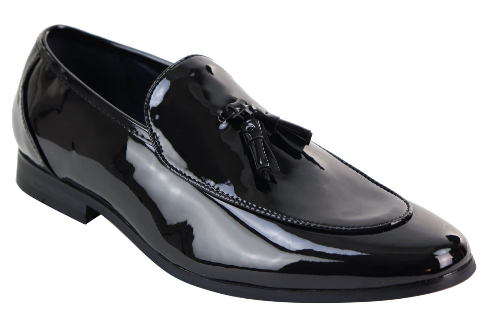 Mens Black Patent Shoes with Tassel: Buy Online - Happy Gentleman