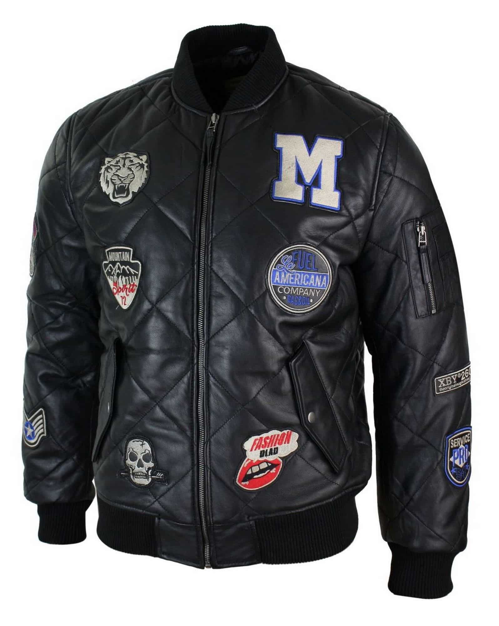 Mens Black and Grey Varsity Jacket - Letterman Bomber Style In Canada