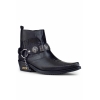 Mens Real Leather Cowboy Boots with Chain