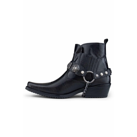 Mens Real Leather Cowboy Boots with Chain: Buy Online - Happy Gentleman