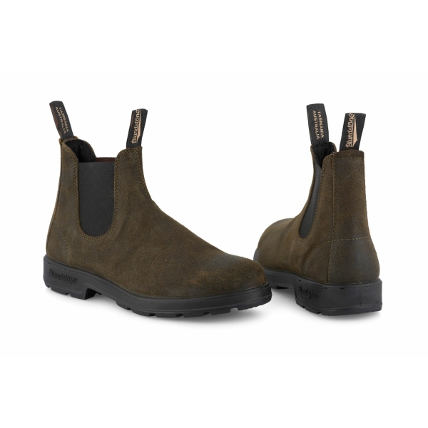 Blundstone 1615 Dark Olive Suede Leather Chelsea Boot