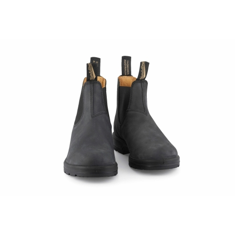 Blundstone 587 Rustic Black Leather Chelsea Ankle Classic Boots: Buy ...