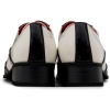 Mens Black & White Patent Shoes with Metal Toe