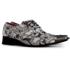 Mens Grey Snakeskin Design Shoes with Metal Toe