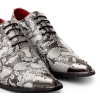 Mens Grey Snakeskin Design Shoes with Metal Toe