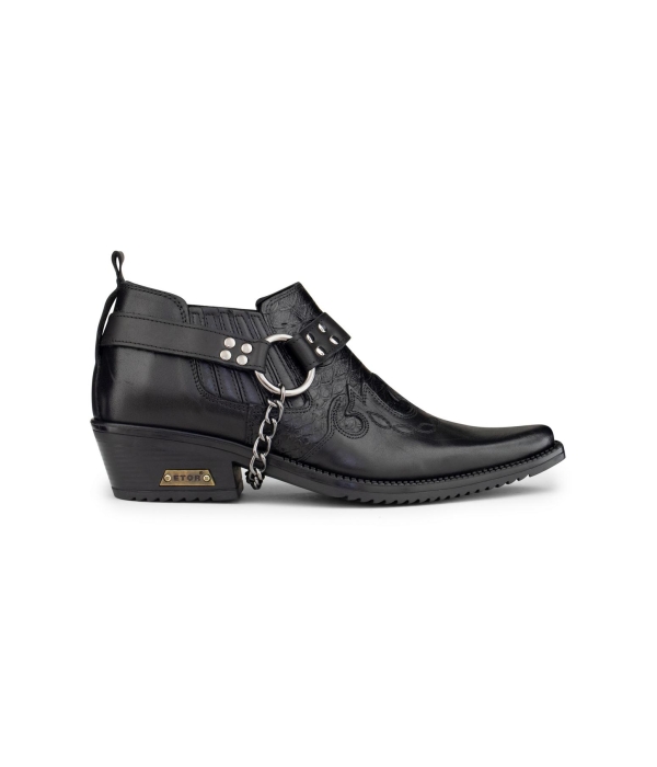 Mens Real Leather Riding Shoes with Chain