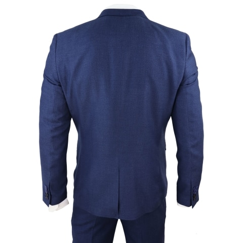Mens Navy Blue Slim Fit 3 Piece Suit: Buy Online - Happy Gentleman